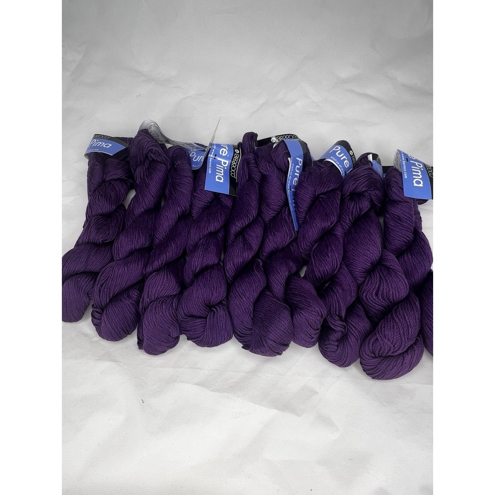 Berroco Pure Pima Yarn Lot 9 Deep Purple Cotton DK 1035 Yds Discontinued